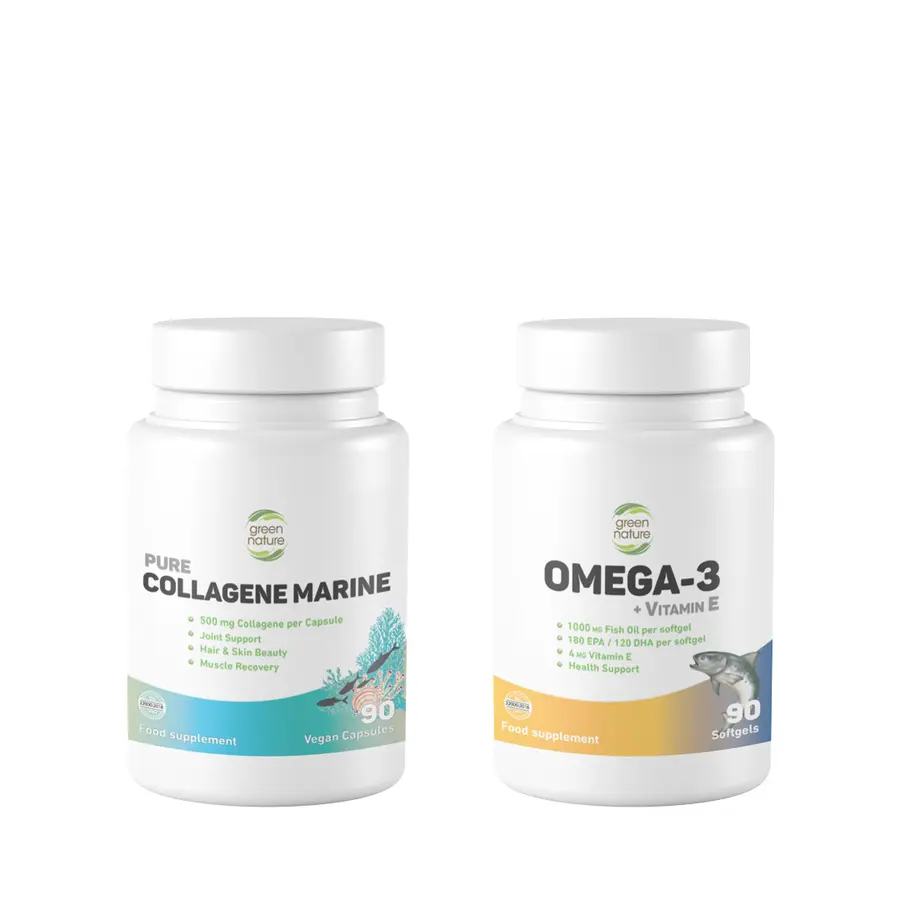 Стак PURE COLLAGEN MARIN + OMEGA 3 FISH OIL 1000mg